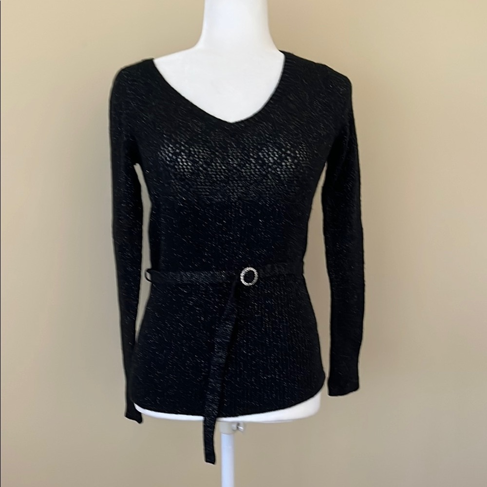 Hillard & Hanson Black V-Neck Sweater